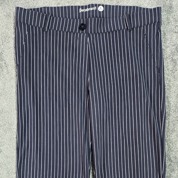 Betabrand Blue Stripe Ponte Two Pocket Yoga Dress Pants Bootcut Office Comfy - Picture 4 of 9